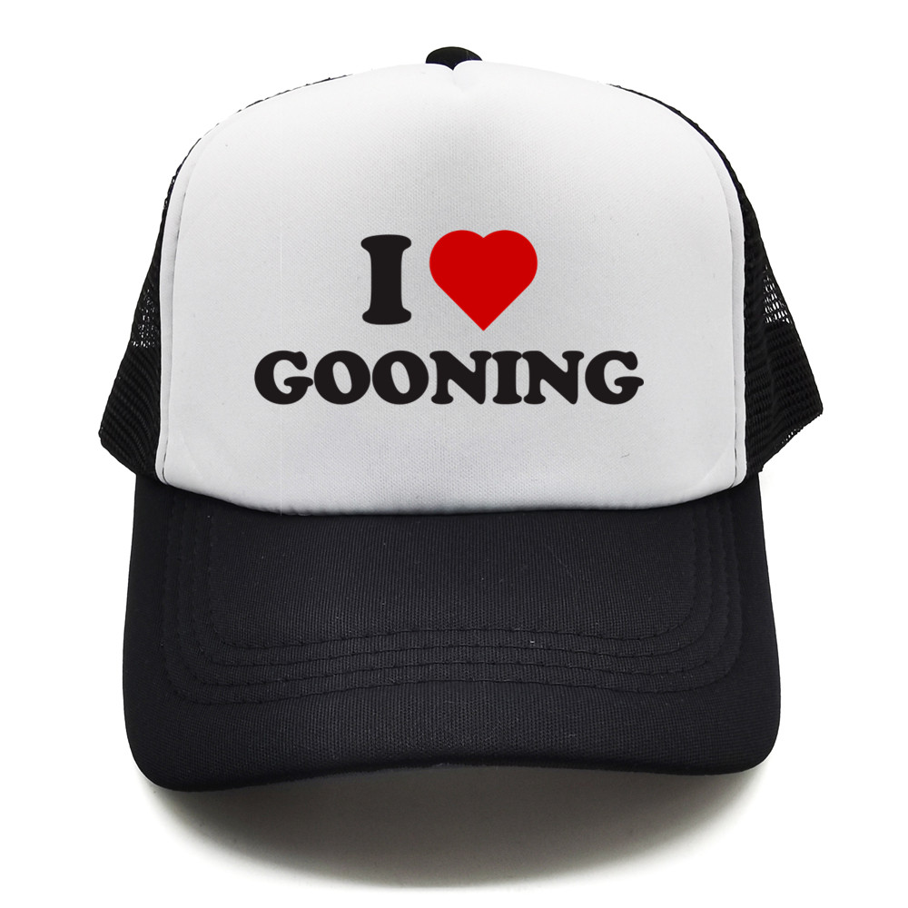 Trucker Cap Mesh - Забавные бейсболки I Love Gooning, крутые