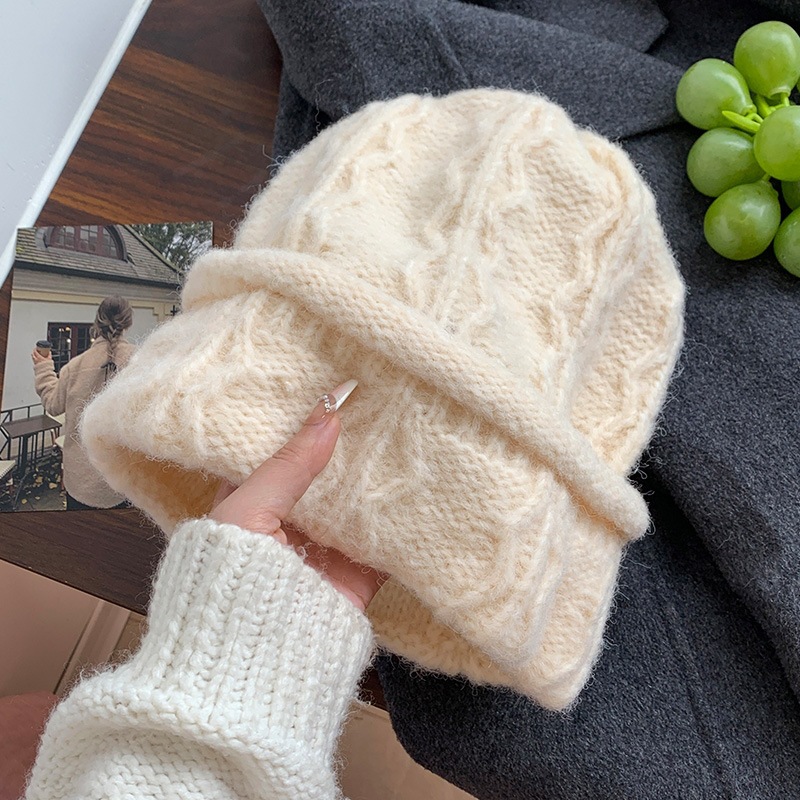 Кремовая вязаная шапка-бини дл – обзор и цена Beanie Cuffed Knit
